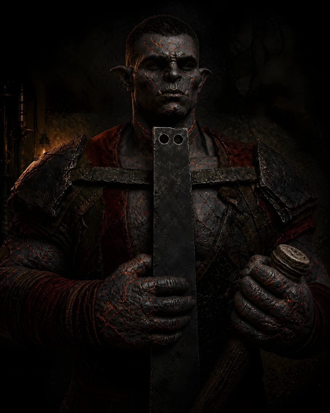 Portrait of Ghaddo Twopunch, man protagonist for Gharn.