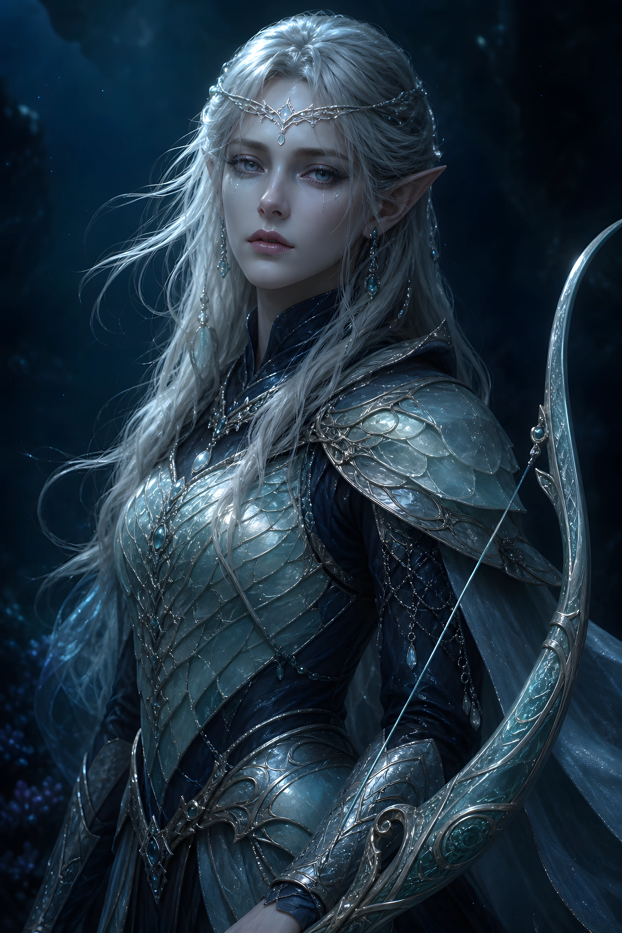 Full portrait of Orrel an-Ammeloth, Halfsung, woman protagonist for Nimhara.